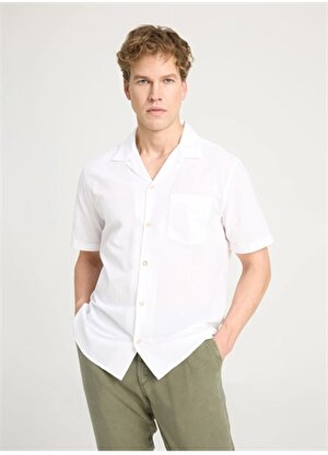 Wrangler Relaxed Kırık Beyaz Erkek Gömlek W241243102 Kısa Kollu Gömlek