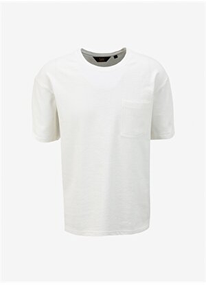 Lee Bisiklet Yaka Beyaz Erkek Loose Fit Denim T-Shirt L241571100