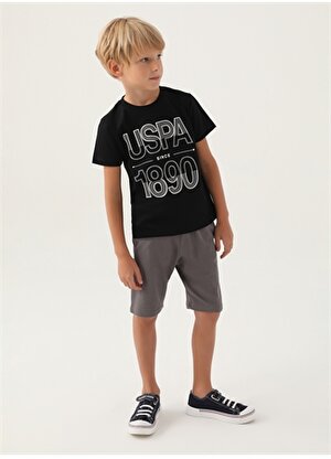 U.S. Polo Assn. Siyah Gri Erkek Çocuk Pijama Takımı US1760