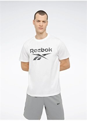 Reebok HE8177_WHITE Reebok ID Camo T-Sh Beyaz Erkek Yuvarlak Yaka Standart fit T-Shirt