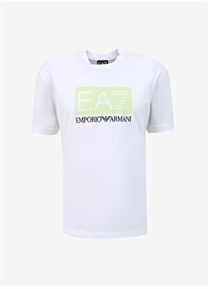 EA7 Bisiklet Yaka Beyaz Erkek T-Shirt 3DPT40PJFBZ