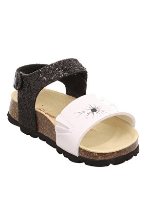 Superfit Siyah - Beyaz Kız Bebek Sandalet 1-000115-0010-1