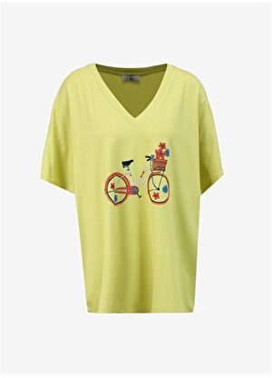 Faik Sönmez V Yaka Limon Kadın T-Shirt U68653