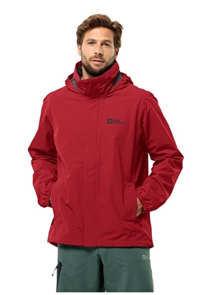 Jack Wolfskin Kırmızı Erkek Kapüşon Yaka Mont 1111142_2607_STORMY POINT 2L JKT M 