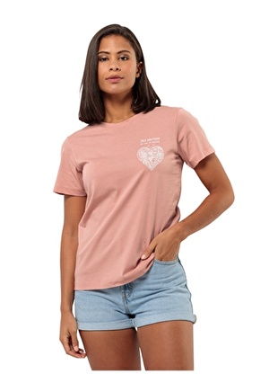 Jack Wolfskin Pembe Kadın Bisiklet Yaka T-Shirt 1809701_2919_DISCOVER HEART T W 