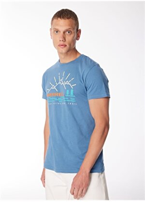 Merrell Mavi Erkek O Yaka Baskılı T-Shirt M4TOBIM_TOBI M