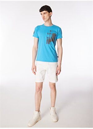 Ko Samui Bisiklet Yaka Baskılı Mavi Erkek T-Shirt KMTT S236 REOLLIE_REFLECTOR REGULAR