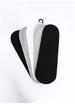 T-Box Siyah - Gri - Beyaz Kadın Babet Çorabı 5Lİ BABET-KDN