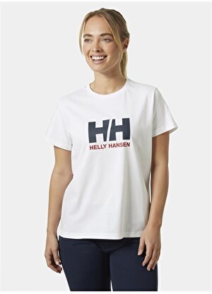 Helly Hansen Beyaz Kadın Bisiklet Yaka Normal Kalıp Baskılı T-Shirt HHA.34465_W HH LOGO 2.0