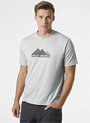 Helly Hansen Gri Erkek Bisiklet Yaka Baskılı T-Shirt HHA.63088_HH TECH GRAPHIC  