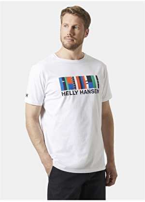 Helly Hansen Beyaz Erkek Bisiklet Yaka Normal Kalıp T-Shirt HHA.34222_SHORELINE  2.0 
