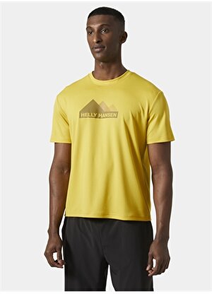 Helly Hansen Sarı Erkek Bisiklet Yaka Normal Kalıp Baskılı T-Shirt HHA.63088_HH TECH GRAPHIC 