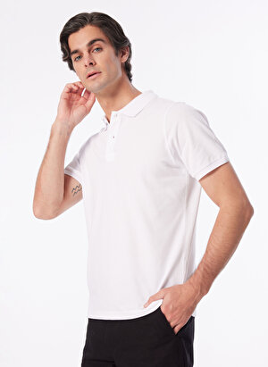 People By Fabrika Beyaz Erkek Basic Polo T-Shirt SPBF4SM-TST5017  