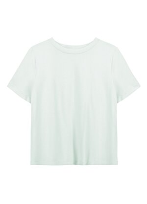 Luokk Yuvarlak Yaka Düz Beyaz Kadın T-Shirt BRADLEY