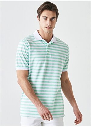 Altınyıldız Classics Beyaz - Yeşil Erkek Polo T-Shirt 4a48222000065