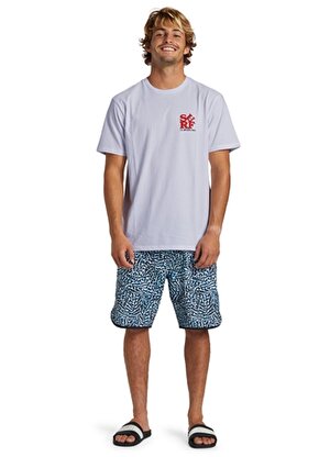 Quiksilver Beyaz Erkek O Yaka  Standart Fit  T-Shirt AQYZT09542_SURF MOE