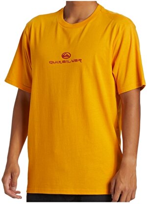 Quiksilver Sarı Erkek O Yaka Normal Kalıp Baskılı T-Shirt AQYZT09544_DRAGON FIST MOE