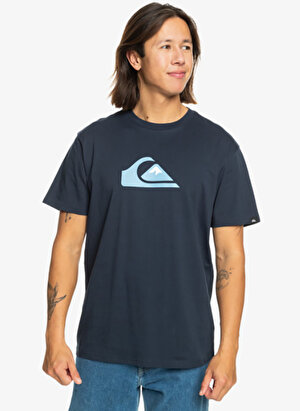 Quiksilver Lacivert Erkek O Yaka Standart Fit Baskılı T-Shirt EQYZT07658_COMP LOGO SS