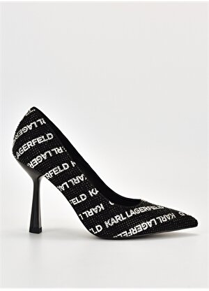 KARL LAGERFELD Siyah - Beyaz Kadın Deri Topuklu Ayakkabı KL31314 50S 