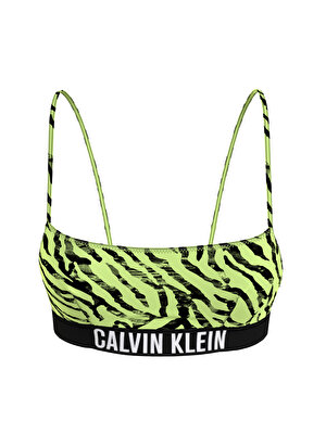 Calvin Klein Yeşil - Siyah Kadın Bikini Üst BRALETTE-RP-PRINT KW0KW023330IC