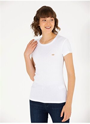 U.S. Polo Assn. Yuvarlak Yaka Beyaz Kadın T-Shirt MUY