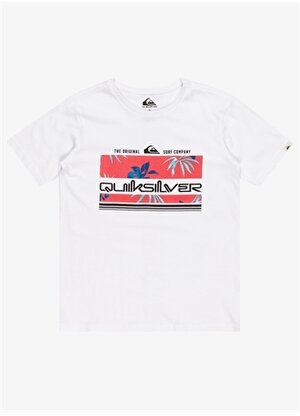 Quiksilver Düz Beyaz Erkek T-Shirt EQBZT04725-10-TRPCAL RNBW S YOUTH