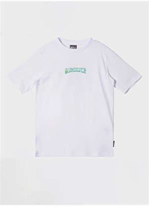 Quiksilver Düz Beyaz Erkek T-Shirt AQBZT04374-10-ISLAND SUNRISE BOE