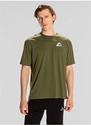 Kappa Yeşil Erkek Yuvarlak Yaka Normal Kalıp T-Shirt 321X71WAZ5 KUNIO 
