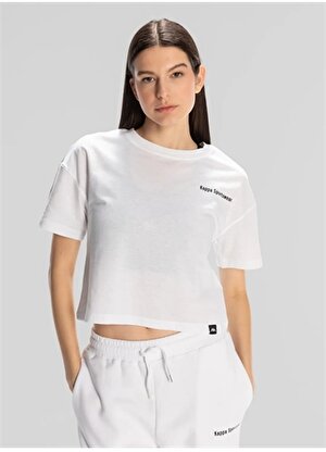 Kappa Beyaz Kadın Yuvarlak Yaka Normal Kalıp T-Shirt 381U6XW001 AUTHENTIC JESSA-WOMAN-T- 