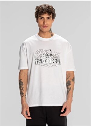 Kappa Beyaz Erkek T-Shirt 321W7VW001 LOGO FRED 