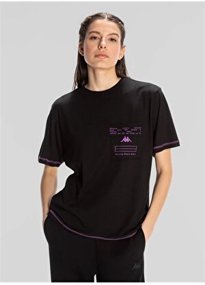 Kappa Siyah Kadın Yuvarlak Yaka Normal Kalıp T-Shirt 351Q67W005 AUTHENTIC KAGE T-SHIRT 