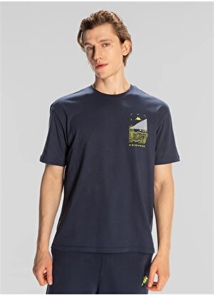 Kappa Mavi Erkek Yuvarlak Yaka Normal Kalıp T-Shirt 371S8IWXCT AUTHENTIC SPACETIME T-SH 