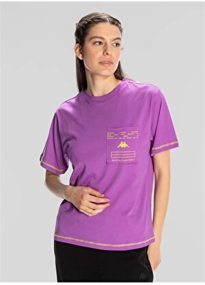 Kappa Mor Kadın Yuvarlak Yaka Normal Kalıp T-Shirt 351Q67WYSR-1 AUTHENTIC KAGE T-SHIRT 