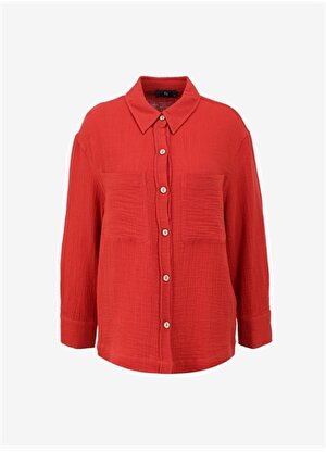 Faik Sönmez Gömlek Yaka Kırmızı Kadın Tunik U68418
