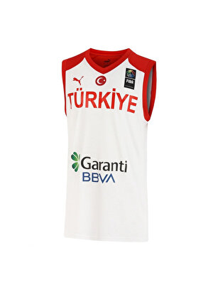 Puma 60660601-Turkey V-Neck Game Jersey Beyaz Erkek V Yaka Normal Kalıp Forma 