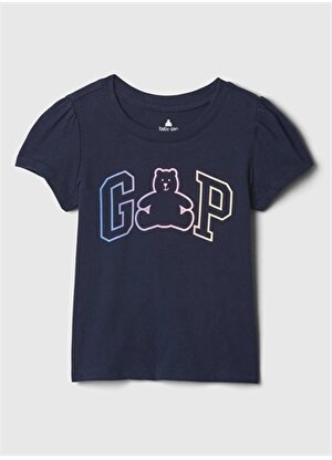 Gap Baskılı Koyu Lacivert Kız Bebek T-Shirt 854865010-A