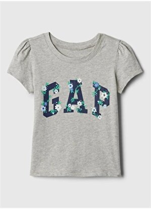 Gap Baskılı Gri Kadın T-Shirt 854865008-A