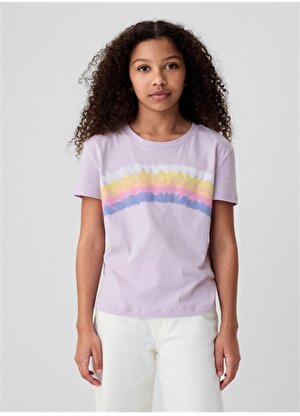 Gap Baskılı Lila Kız Çocuk T-Shirt 888867003