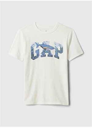 Gap Baskılı Kırık Beyaz Erkek T-Shirt 885812003