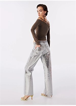 Twist Orta Bel Straight Paça Straight Gri Kadın Denim Pantolon TS1240018025005
