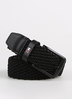 Tommy Hilfiger Siyah Erkek Kemer DENTON 3.5 ELASTIC  