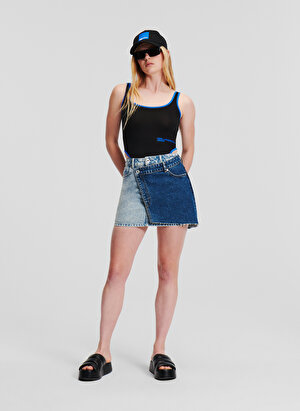 Karl Lagerfeld Jeans Yüksek Bel Mavi Kadın Denim Etek 241J1200