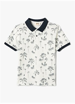 Koton Desenli Beyaz - Çok Renkli Erkek Çocuk Polo T-Shirt 4SKB10094TK