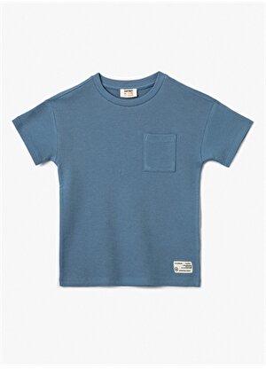 Koton Düz Mavi Erkek T-Shirt 4SKB10071TK