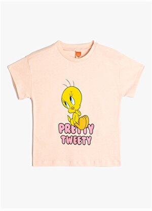 Koton Baskılı Pembe Kız Çocuk T-Shirt 4SMG10122AK-A
