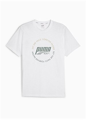Puma Beyaz Erkek Yuvarlak Yaka Normal Kalıp T-Shirt 52510802 MEN S GRAPHIC RUN EMBLEM T 