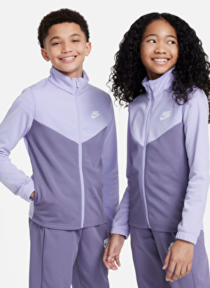 Nike Düz Lila Erkek Eşofman Takımı FD3067-515-K NSW TRACKSUIT POLY FZ