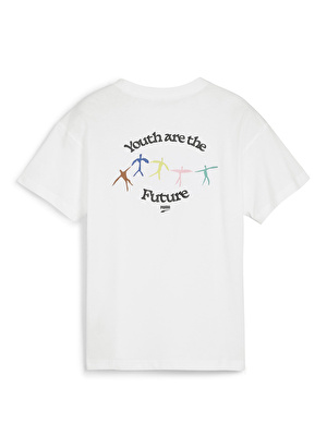 Puma Düz Beyaz Erkek Çocuk T-Shirt 62423802-DOWNTOWN Graphic Tee