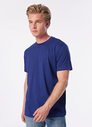 John Richmond Bisiklet Yaka Mavi Erkek T-Shirt UMP24013TS