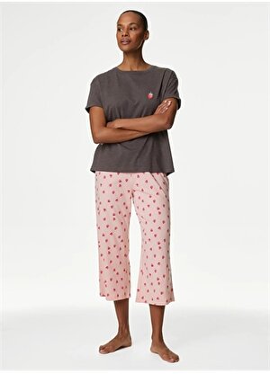 Marks & Spencer Düz Koyu Gri Kadın Pijama Takımı 4442X